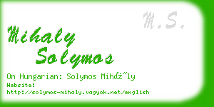 mihaly solymos business card